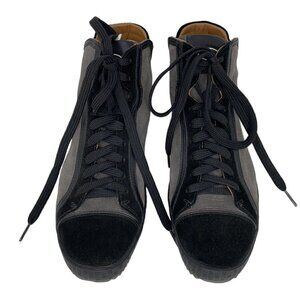 Alberto Guardiani Sneakers Shoes Gray Black Suede Leather Size 37